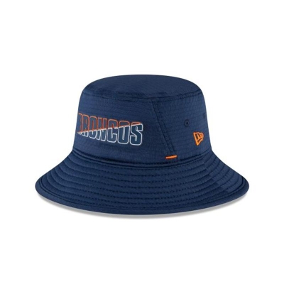 Orange Denver Broncos Hat - New Era NFL Official Summer Sideline Stretch Bucket Hat USA6892413